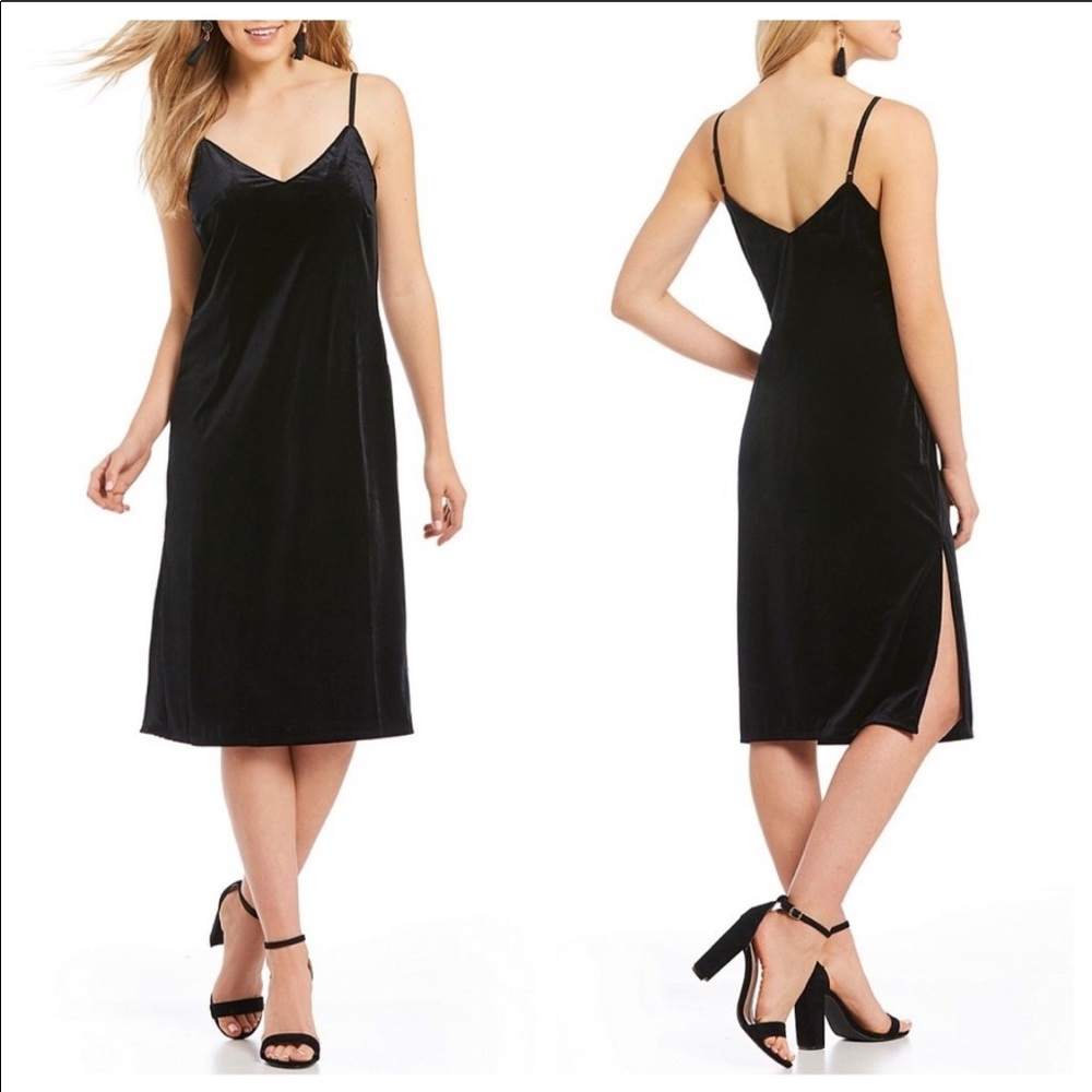 Sanctuary NWT Sydney Black Velvet Slit Dress-S